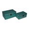 Cheung FP-3992-2T Simple Wooden Treasure Box - Teal, Set of 2